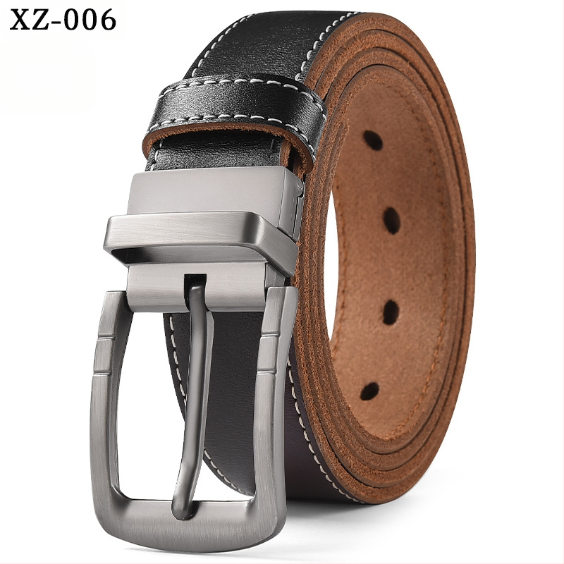 Vyriškas laisvalaikio stiliaus diržas su sagtimi iš karvės odos, universalus, natūralios odos diržas, eksportuojamas iš užsienio gamyklos.