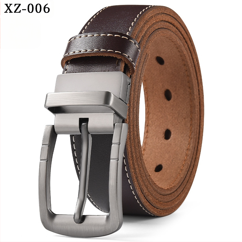 Vyriškas laisvalaikio stiliaus diržas su sagtimi iš karvės odos, universalus, natūralios odos diržas, eksportuojamas iš užsienio gamyklos.