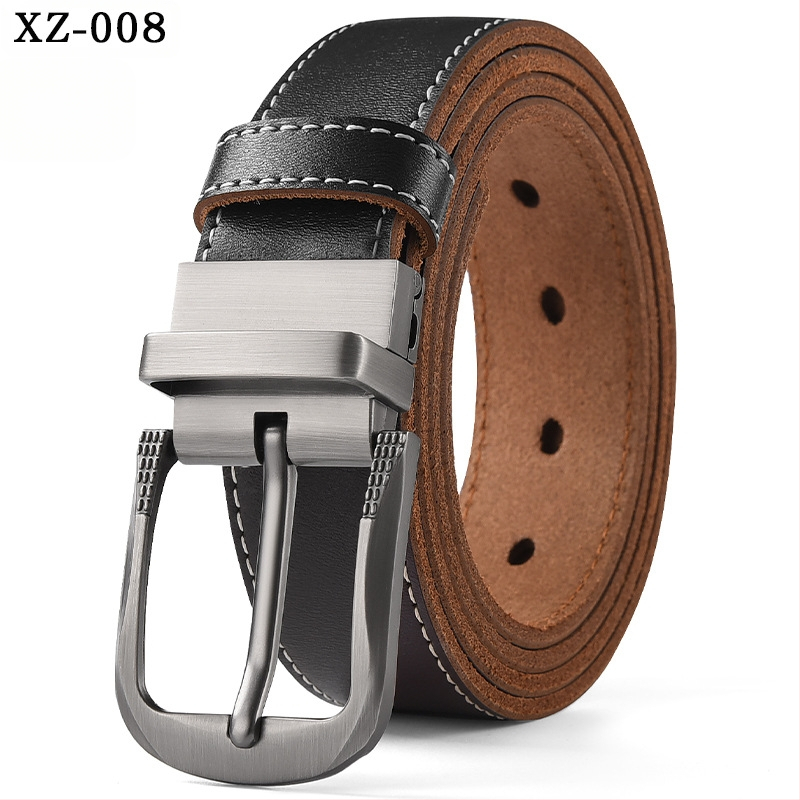Vyriškas laisvalaikio stiliaus diržas su sagtimi iš karvės odos, universalus, natūralios odos diržas, eksportuojamas iš užsienio gamyklos.