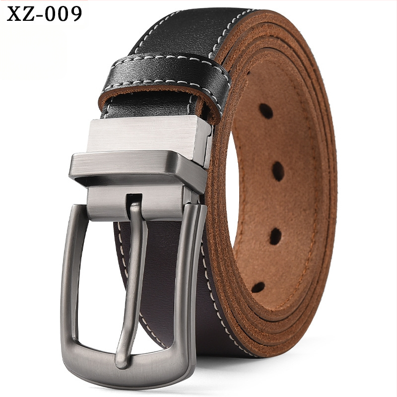 Vyriškas laisvalaikio stiliaus diržas su sagtimi iš karvės odos, universalus, natūralios odos diržas, eksportuojamas iš užsienio gamyklos.