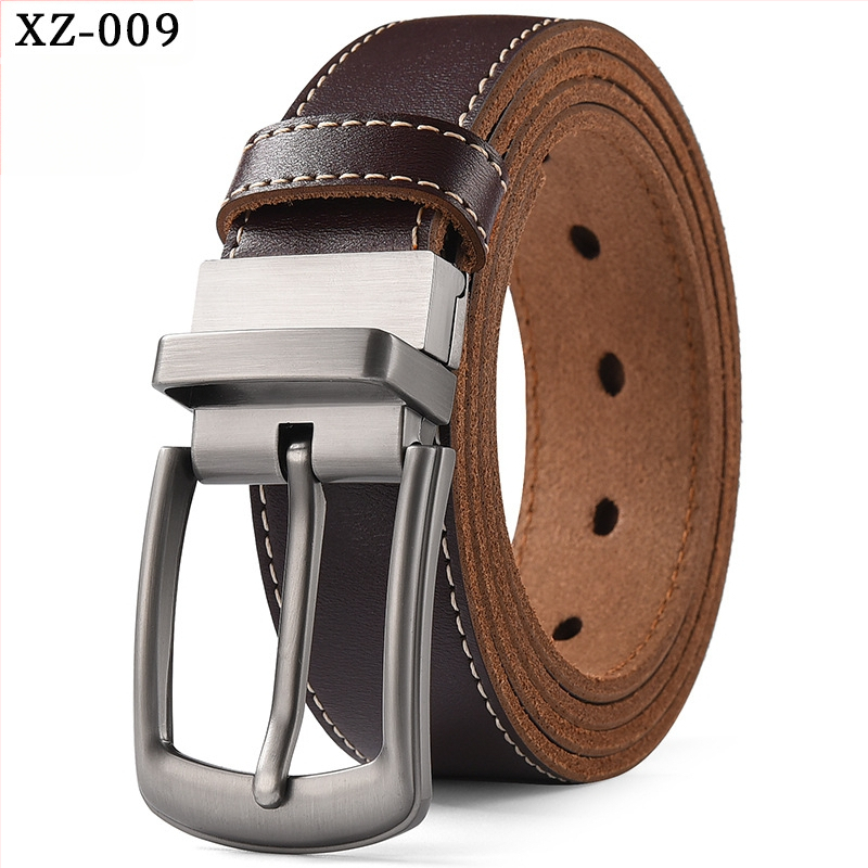 Vyriškas laisvalaikio stiliaus diržas su sagtimi iš karvės odos, universalus, natūralios odos diržas, eksportuojamas iš užsienio gamyklos.