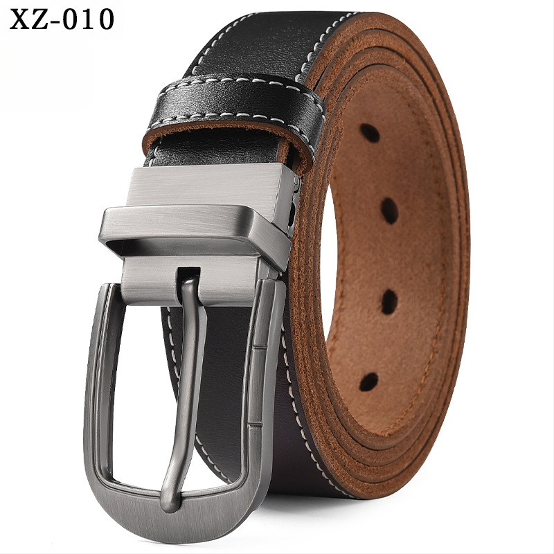 Vyriškas laisvalaikio stiliaus diržas su sagtimi iš karvės odos, universalus, natūralios odos diržas, eksportuojamas iš užsienio gamyklos.