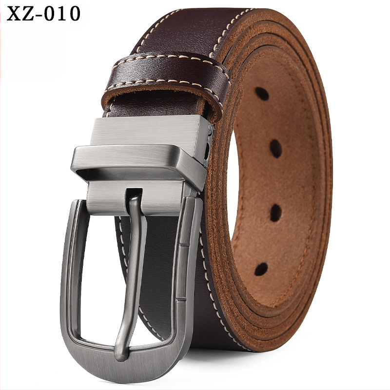Vyriškas laisvalaikio stiliaus diržas su sagtimi iš karvės odos, universalus, natūralios odos diržas, eksportuojamas iš užsienio gamyklos.