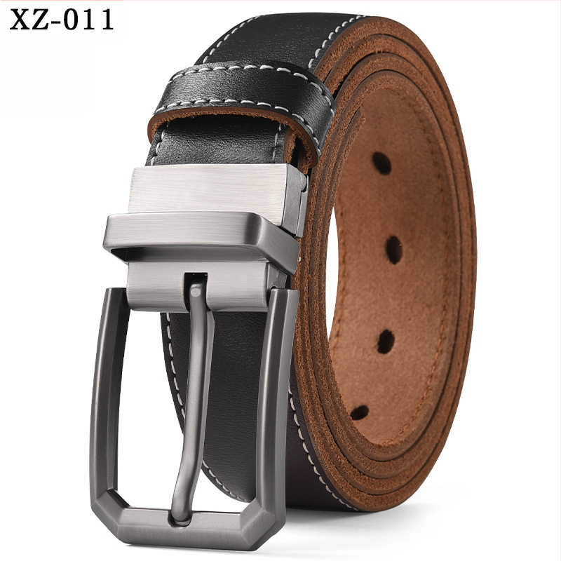 Vyriškas laisvalaikio stiliaus diržas su sagtimi iš karvės odos, universalus, natūralios odos diržas, eksportuojamas iš užsienio gamyklos.