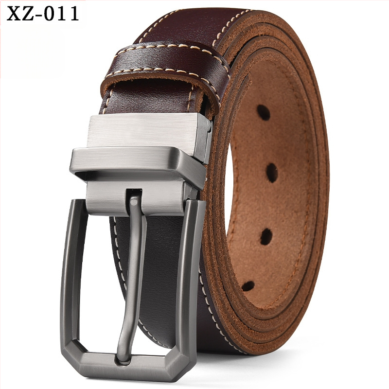 Vyriškas laisvalaikio stiliaus diržas su sagtimi iš karvės odos, universalus, natūralios odos diržas, eksportuojamas iš užsienio gamyklos.