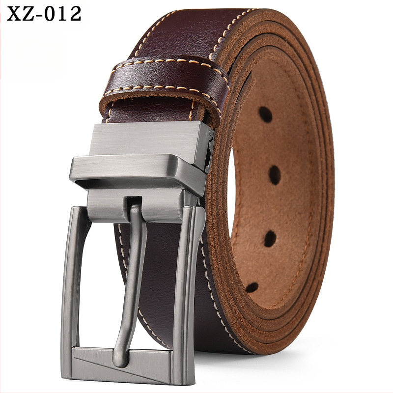 Vyriškas laisvalaikio stiliaus diržas su sagtimi iš karvės odos, universalus, natūralios odos diržas, eksportuojamas iš užsienio gamyklos.