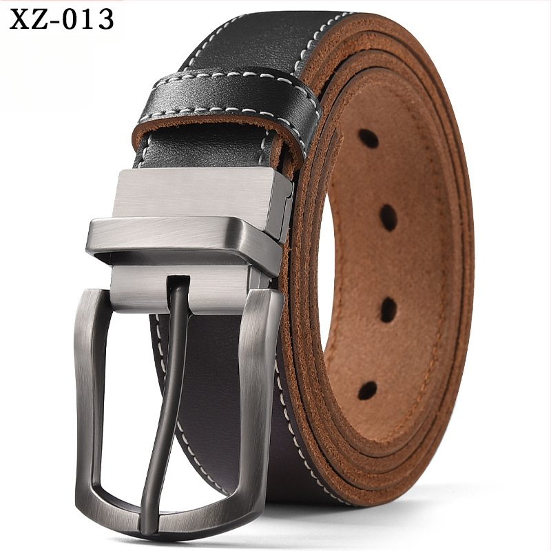 Vyriškas laisvalaikio stiliaus diržas su sagtimi iš karvės odos, universalus, natūralios odos diržas, eksportuojamas iš užsienio gamyklos.