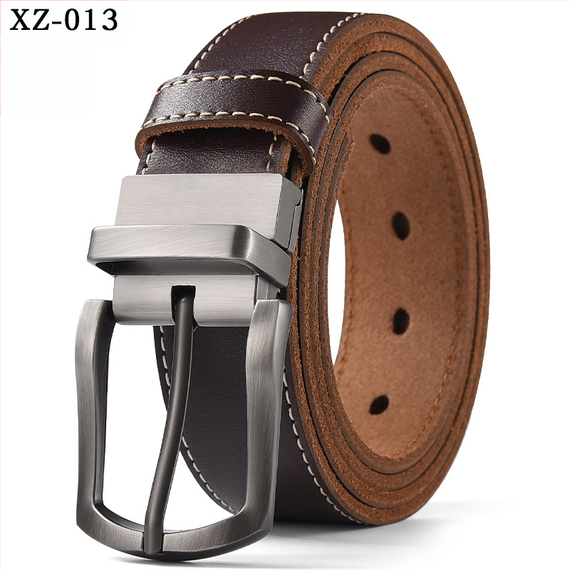 Vyriškas laisvalaikio stiliaus diržas su sagtimi iš karvės odos, universalus, natūralios odos diržas, eksportuojamas iš užsienio gamyklos.