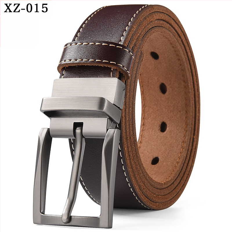 Vyriškas laisvalaikio stiliaus diržas su sagtimi iš karvės odos, universalus, natūralios odos diržas, eksportuojamas iš užsienio gamyklos.