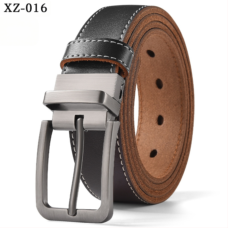 Vyriškas laisvalaikio stiliaus diržas su sagtimi iš karvės odos, universalus, natūralios odos diržas, eksportuojamas iš užsienio gamyklos.