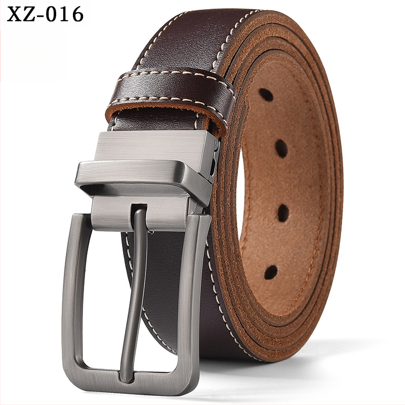 Vyriškas laisvalaikio stiliaus diržas su sagtimi iš karvės odos, universalus, natūralios odos diržas, eksportuojamas iš užsienio gamyklos.
