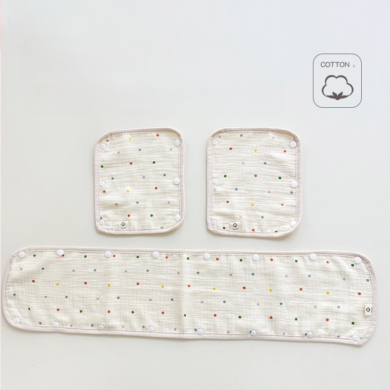 Bērnu ratiņu siekalu dvielis, trīsdaļīgs ratiņu cimds, kokvilnas marles siksna, siekalu dvielis ratiņu pretkodienu plecu spilventiņš