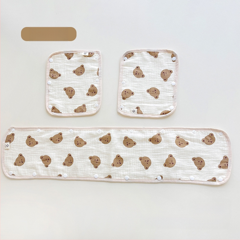 Bērnu ratiņu siekalu dvielis, trīsdaļīgs ratiņu cimds, kokvilnas marles siksna, siekalu dvielis ratiņu pretkodienu plecu spilventiņš