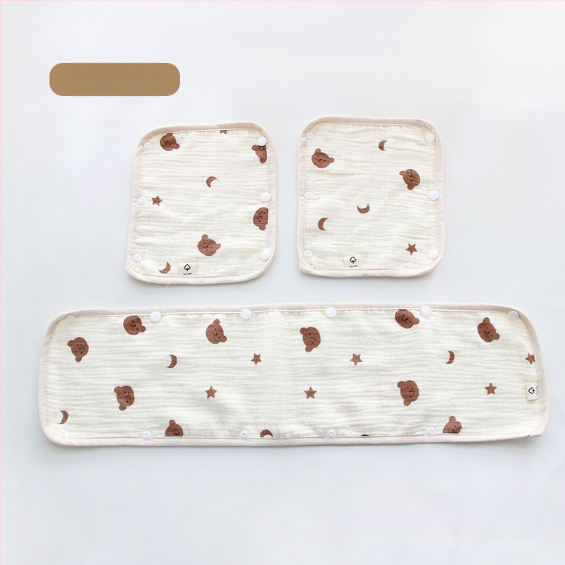 Bērnu ratiņu siekalu dvielis, trīsdaļīgs ratiņu cimds, kokvilnas marles siksna, siekalu dvielis ratiņu pretkodienu plecu spilventiņš