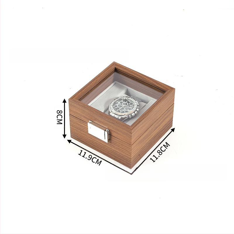 Didmeninė medinių laikrodžių laikymo dėžutė, juodo riešuto spalvos medinių kolekcijų laikrodžių papuošalų, akinių daugiafunkcinė dėžutė