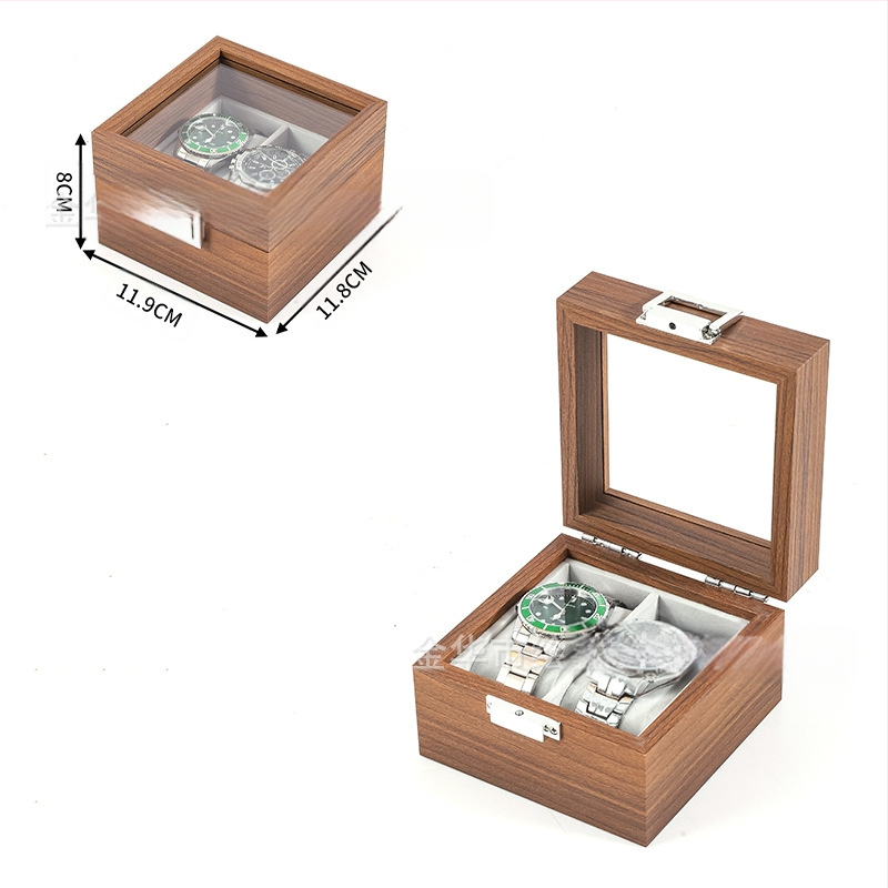 Didmeninė medinių laikrodžių laikymo dėžutė, juodo riešuto spalvos medinių kolekcijų laikrodžių papuošalų, akinių daugiafunkcinė dėžutė