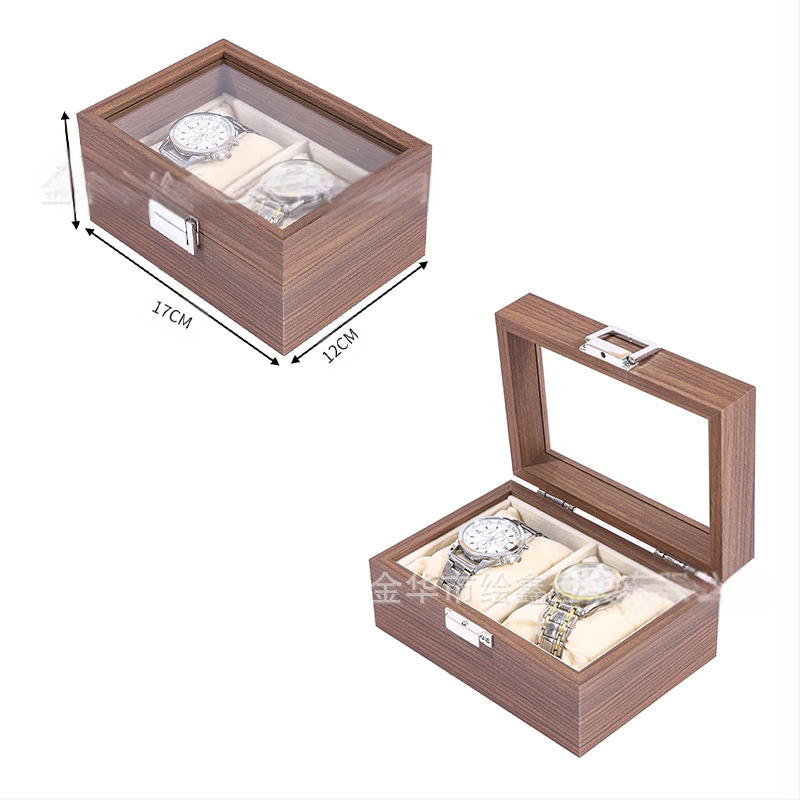 Didmeninė medinių laikrodžių laikymo dėžutė, juodo riešuto spalvos medinių kolekcijų laikrodžių papuošalų, akinių daugiafunkcinė dėžutė