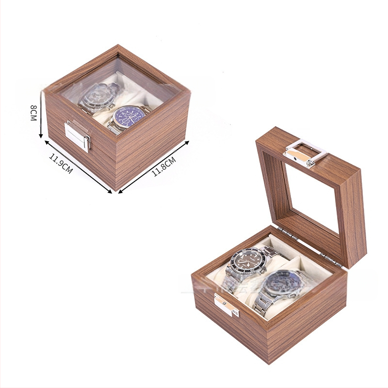 Didmeninė medinių laikrodžių laikymo dėžutė, juodo riešuto spalvos medinių kolekcijų laikrodžių papuošalų, akinių daugiafunkcinė dėžutė