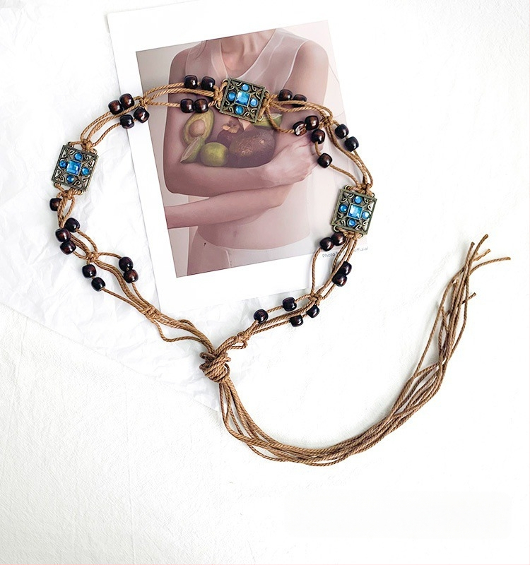 Modes retro metāla vidukļa ķēde sievietēm, augstas klases dekoratīvs aksesuārs svārkiem, daudzpusīga tauriņa vidukļa virve, etniskā stila Eiropas un Amerikas josta