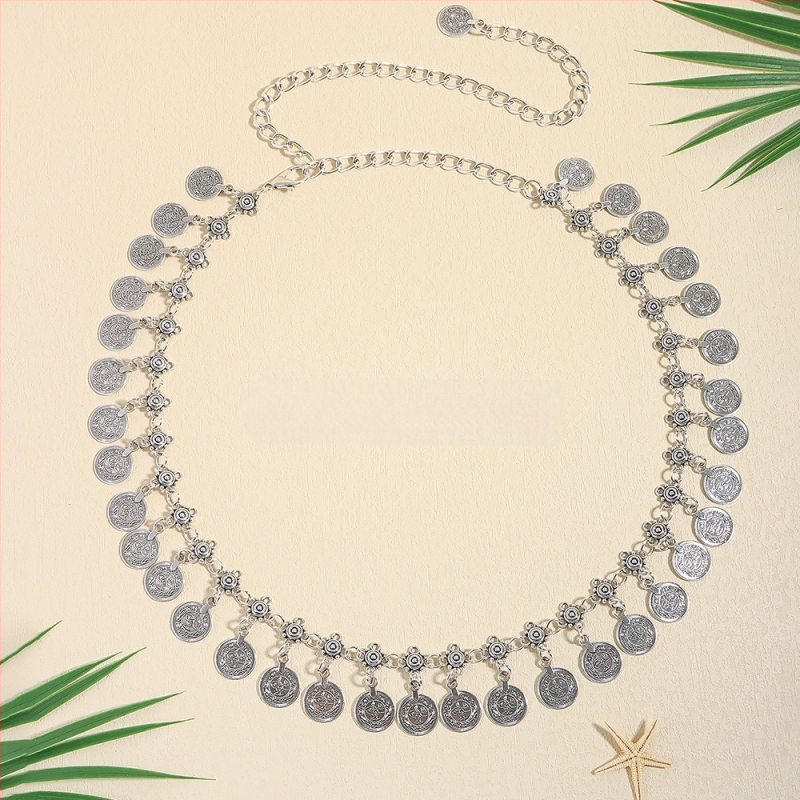 Modes retro metāla vidukļa ķēde sievietēm, augstas klases dekoratīvs aksesuārs svārkiem, daudzpusīga tauriņa vidukļa virve, etniskā stila Eiropas un Amerikas josta