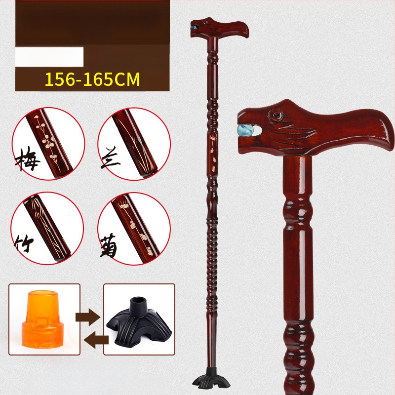 Патерици за възрастни хора, Неплъзгащи се, Леки, от масивна дървесина, Патерици против падане за възрастни хора, Специални четирикраки патерици с електрическо подпомагане за жени