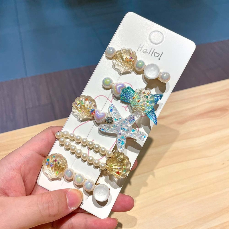 Υπερόμορφη και ευέλικτη φουρκέτα με κέλυφος αστερία, χαριτωμένο κλιπ μαλλιών, κλιπ για φράντζα στο μέτωπο, πλαϊνό κλιπ, αξεσουάρ μαλλιών για φουρκέτα δίπλα στη θάλασσα