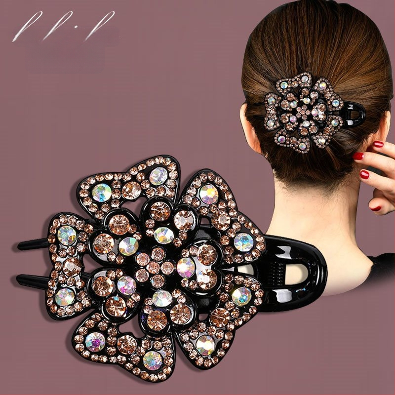 Korejska ukosnica za kosu za stražnju glavu, visokokvalitetna kopča s pačjim kljunom, kopča s cirkonima za temperament, srednja kopča za kosu, elegantni poklon za majku