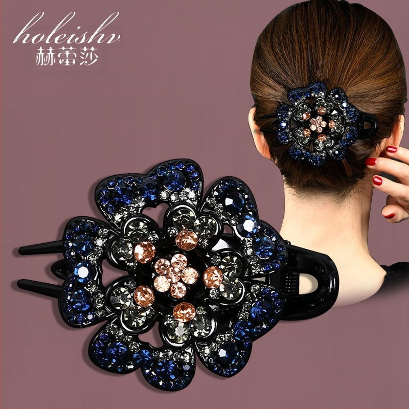 Korejska ukosnica za kosu za stražnju glavu, visokokvalitetna kopča s pačjim kljunom, kopča s cirkonima za temperament, srednja kopča za kosu, elegantni poklon za majku
