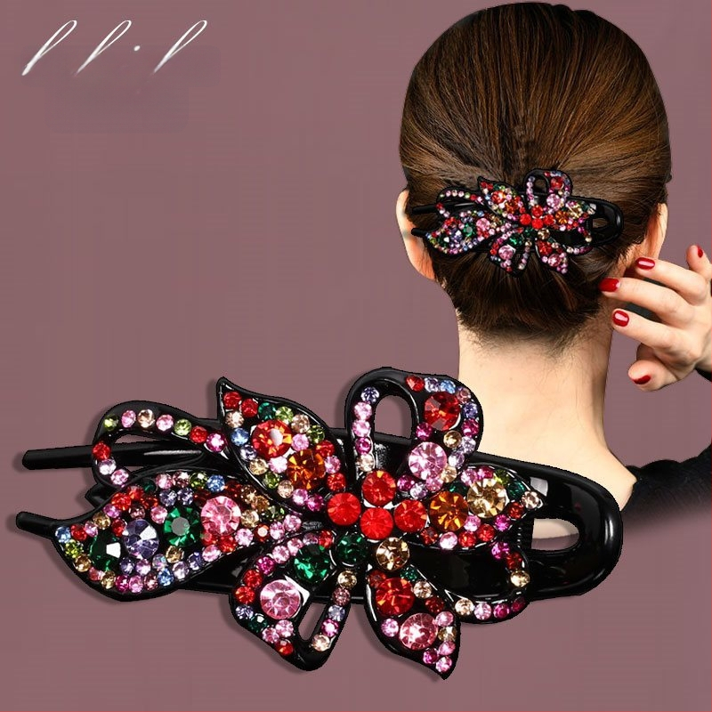 Korejska ukosnica za kosu za stražnju glavu, visokokvalitetna kopča s pačjim kljunom, kopča s cirkonima za temperament, srednja kopča za kosu, elegantni poklon za majku