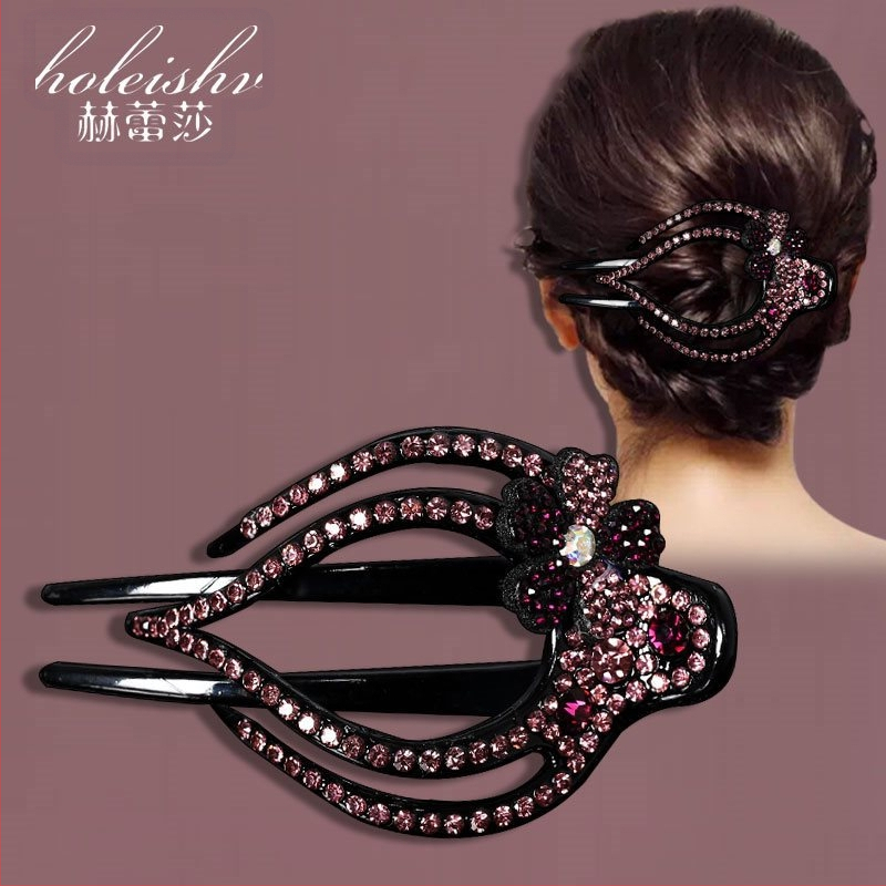 Korejska ukosnica za kosu za stražnju glavu, visokokvalitetna kopča s pačjim kljunom, kopča s cirkonima za temperament, srednja kopča za kosu, elegantni poklon za majku