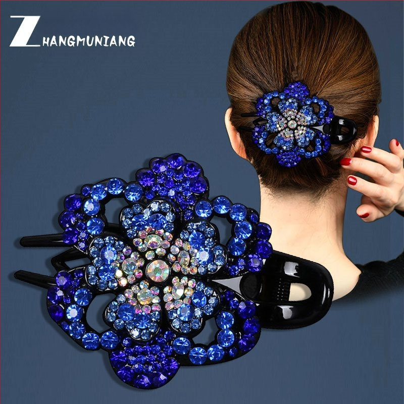 Korejska ukosnica za kosu za stražnju glavu, visokokvalitetna kopča s pačjim kljunom, kopča s cirkonima za temperament, srednja kopča za kosu, elegantni poklon za majku