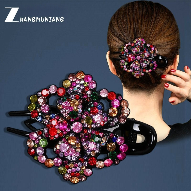 Korejska ukosnica za kosu za stražnju glavu, visokokvalitetna kopča s pačjim kljunom, kopča s cirkonima za temperament, srednja kopča za kosu, elegantni poklon za majku