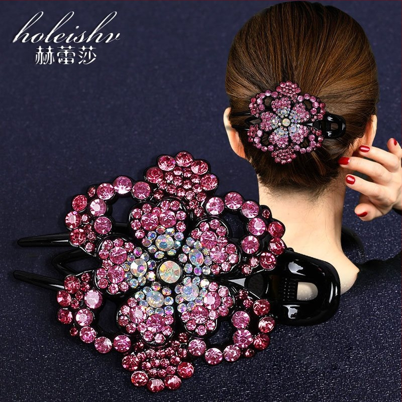 Korejska ukosnica za kosu za stražnju glavu, visokokvalitetna kopča s pačjim kljunom, kopča s cirkonima za temperament, srednja kopča za kosu, elegantni poklon za majku