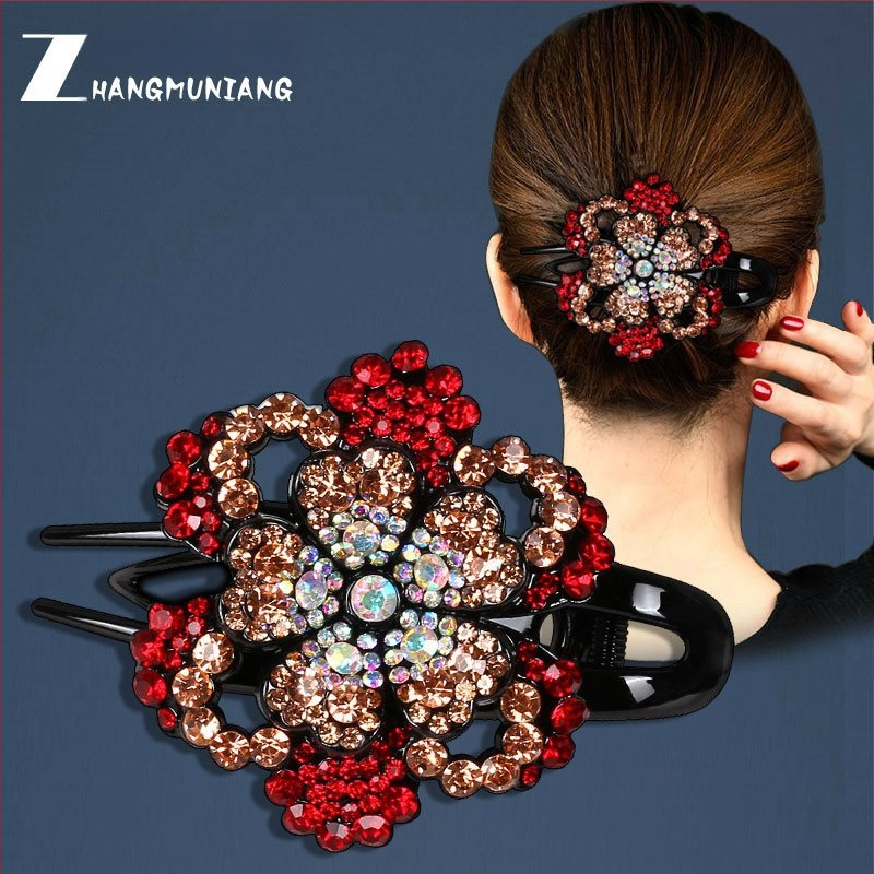 Korejska ukosnica za kosu za stražnju glavu, visokokvalitetna kopča s pačjim kljunom, kopča s cirkonima za temperament, srednja kopča za kosu, elegantni poklon za majku