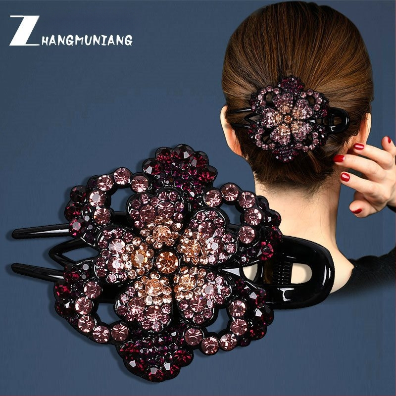 Korejska ukosnica za kosu za stražnju glavu, visokokvalitetna kopča s pačjim kljunom, kopča s cirkonima za temperament, srednja kopča za kosu, elegantni poklon za majku