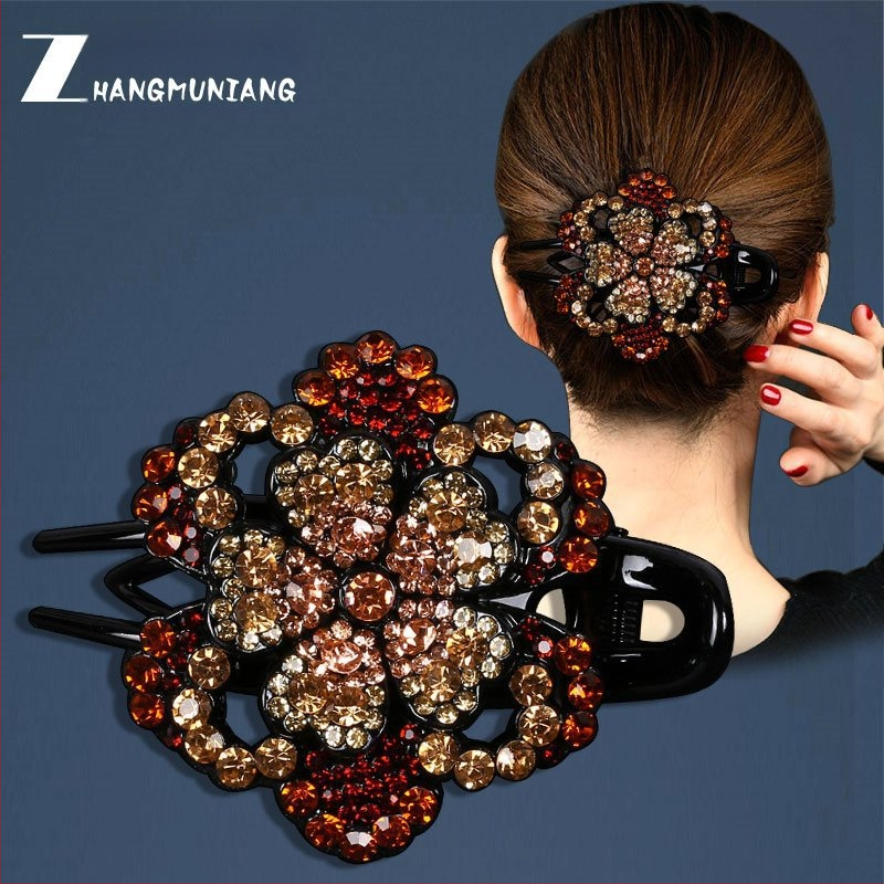 Korejska ukosnica za kosu za stražnju glavu, visokokvalitetna kopča s pačjim kljunom, kopča s cirkonima za temperament, srednja kopča za kosu, elegantni poklon za majku