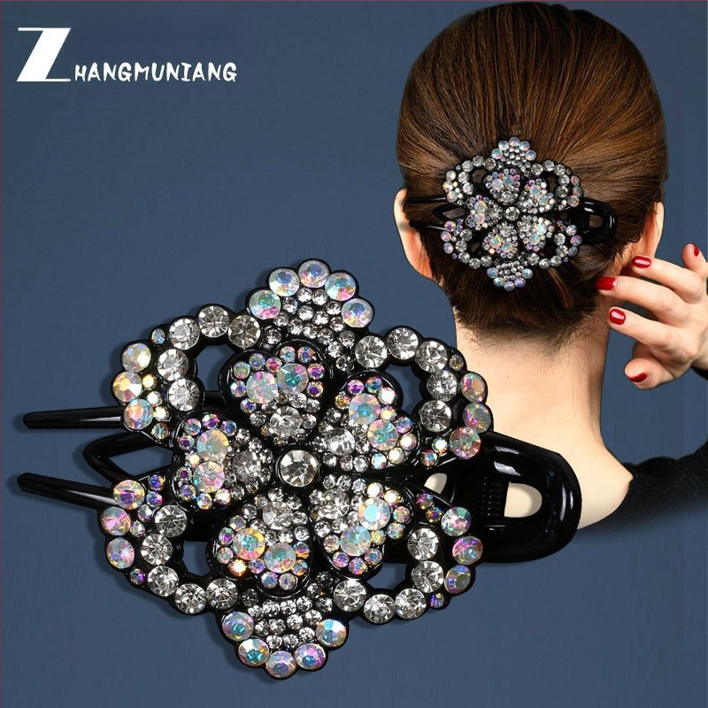 Korejska ukosnica za kosu za stražnju glavu, visokokvalitetna kopča s pačjim kljunom, kopča s cirkonima za temperament, srednja kopča za kosu, elegantni poklon za majku