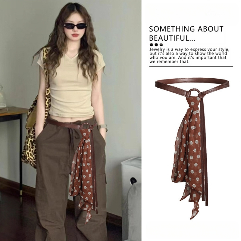 Bohēmiska viduslaiku etniskā stila brūna josta sieviešu svārkiem ar pītu vidukļa ķēdi Y2K metāla vidukļa aksesuāri