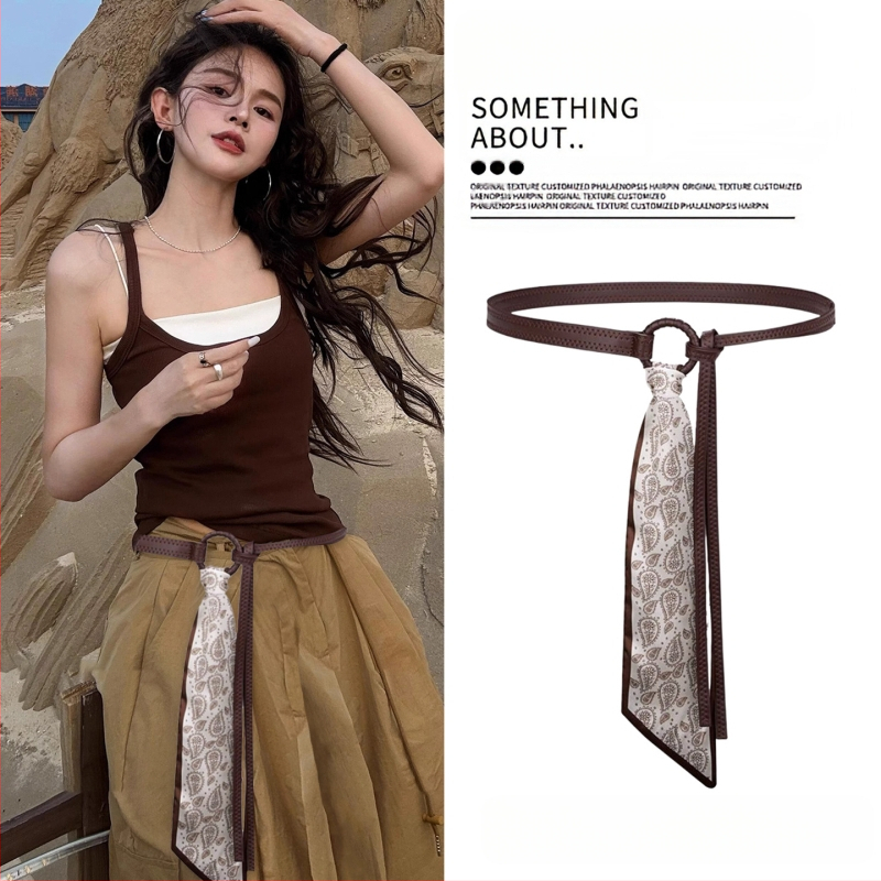 Bohēmiska viduslaiku etniskā stila brūna josta sieviešu svārkiem ar pītu vidukļa ķēdi Y2K metāla vidukļa aksesuāri
