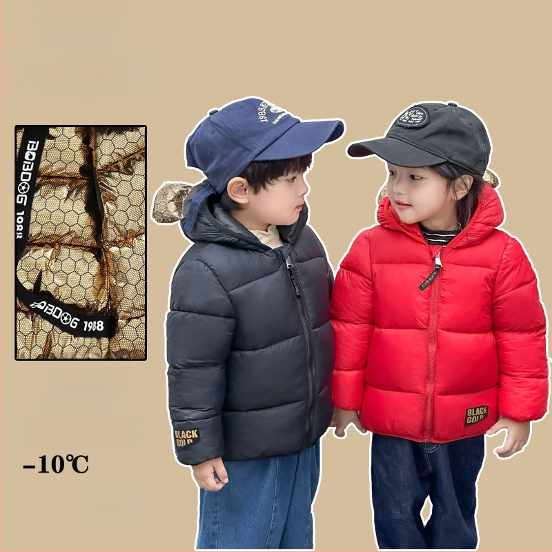 Детски пухени якета извън сезона 2025 за момчета и момичета, Зимни якета с памучна подплата за малки и средни деца, Топли и удебелени якета с памучна подплата