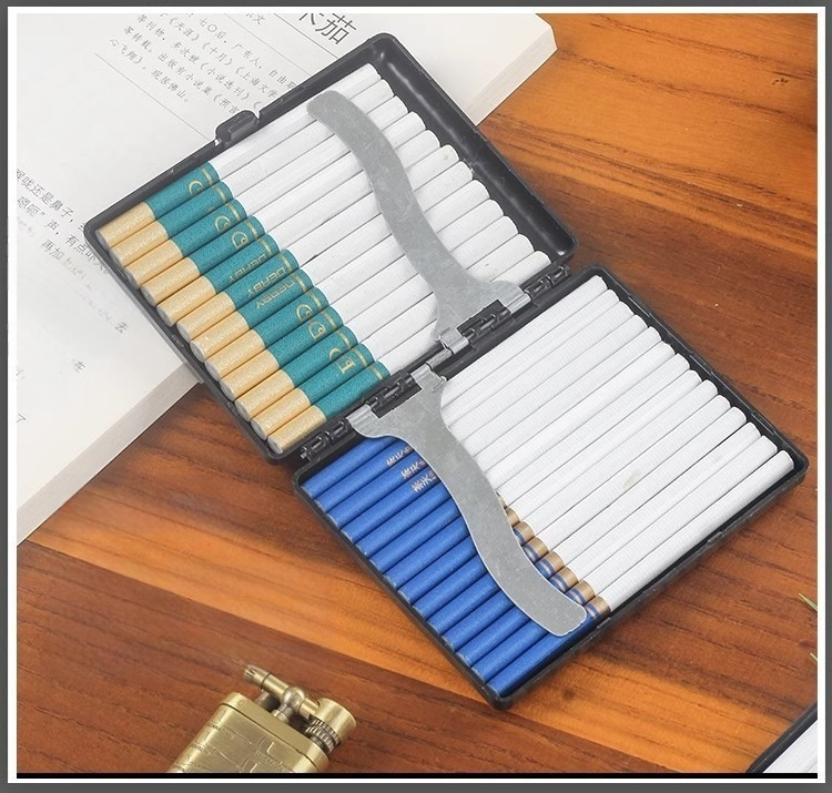 Plastikinis 20 vnt. cigarečių dėklas, kūrybingas, vandeniui atsparus, drėgmei atsparus, suspaudžiamas, nešiojamas, storas, vidutinis, plonas, universalus plastikinis cigarečių dėklas