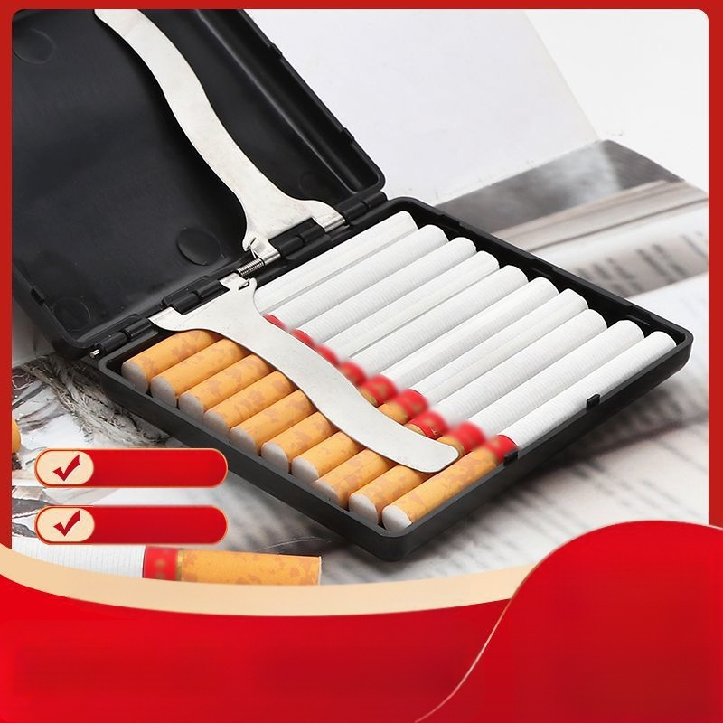 Plastikinis 20 vnt. cigarečių dėklas, kūrybingas, vandeniui atsparus, drėgmei atsparus, suspaudžiamas, nešiojamas, storas, vidutinis, plonas, universalus plastikinis cigarečių dėklas