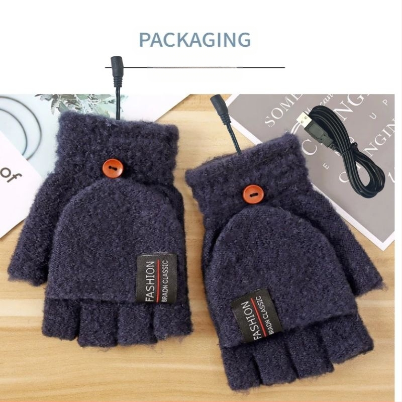 USB šildymo pirštinės „Amazon“ žiemos lauko vidaus šildomos biuro elektrinės šildymo reguliuojamos temperatūros elektrinės šildymo pirštinės