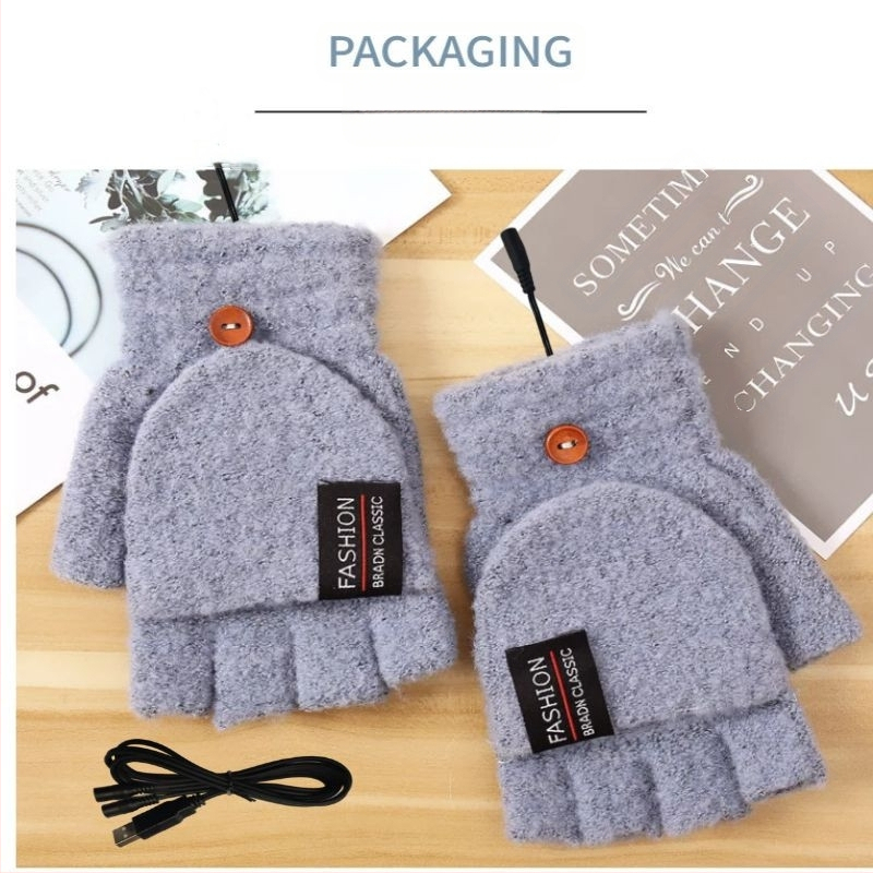 USB šildymo pirštinės „Amazon“ žiemos lauko vidaus šildomos biuro elektrinės šildymo reguliuojamos temperatūros elektrinės šildymo pirštinės