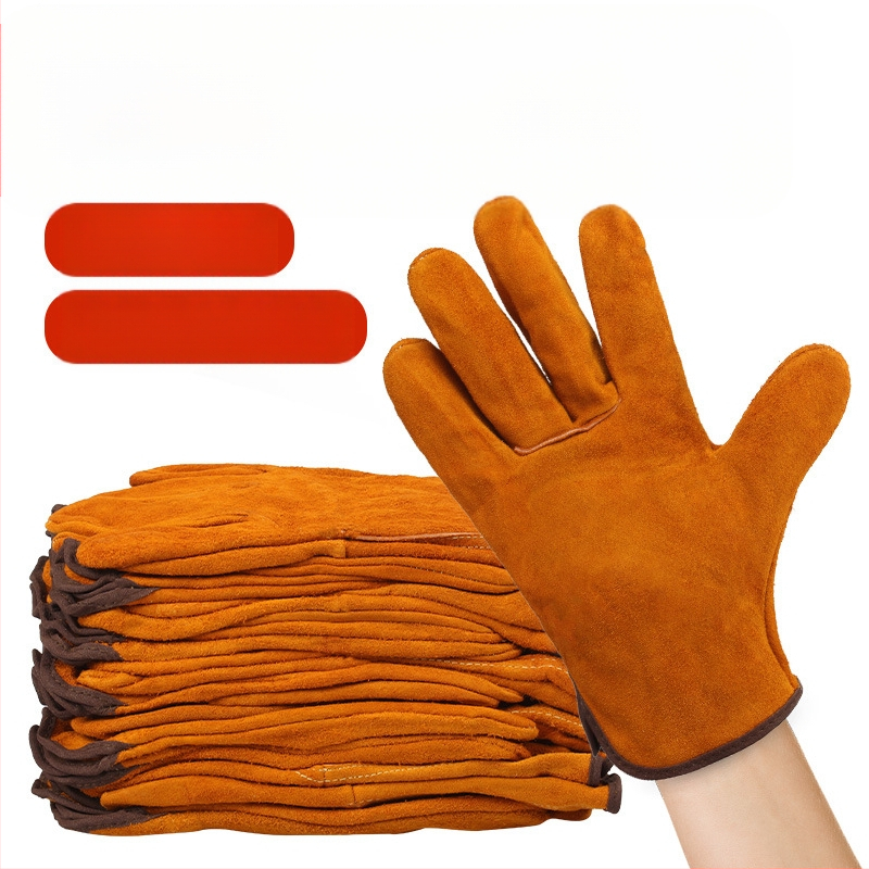 Suvirintojo specialybės dvi ekranuotos suvirinimo argono lanko suvirinimo suvirinimo pirštinės, apsauginės darbo apsaugos, patvarios dvisluoksnės karvės odos pirštinės