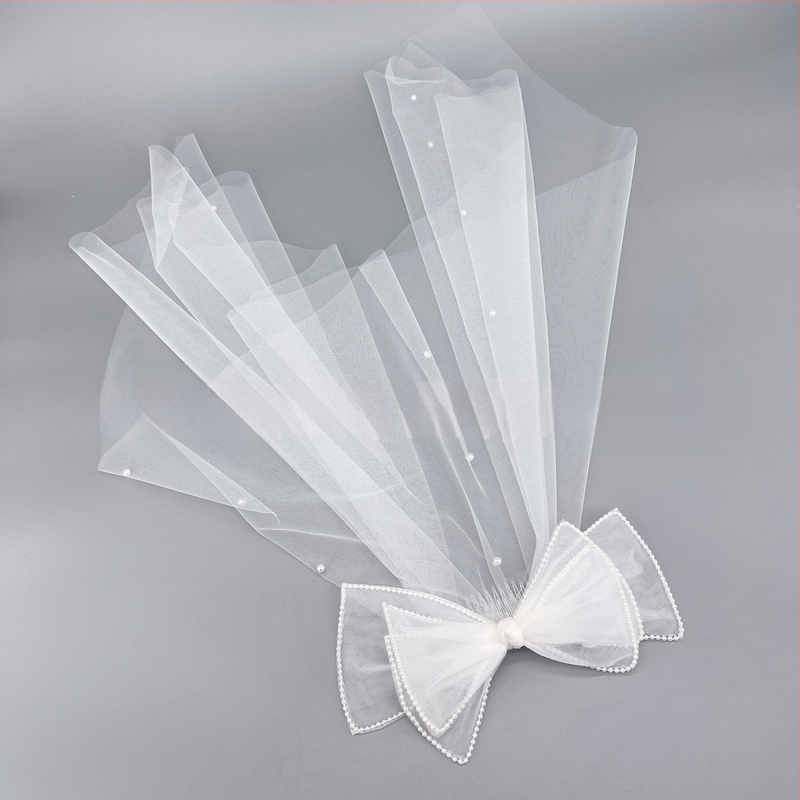 Булчински френски ретро малък воал, трансграничен, горещо продаван, супер фея, регистрация за сватбена снимка, голяма панделка, перлена шапка