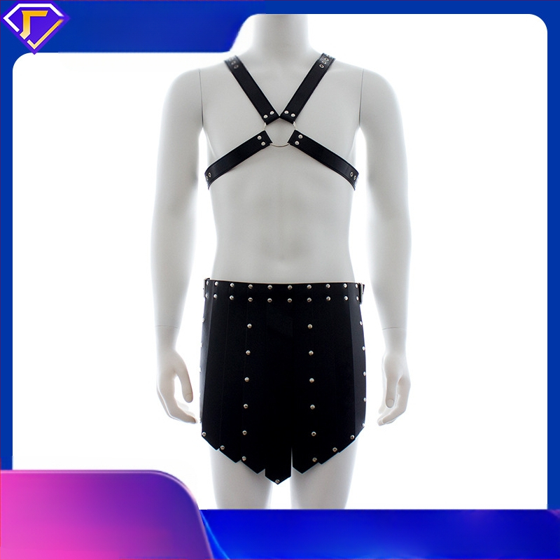 Amazoni kuum seksikas nahast täiskasvanutele mõeldud toodete hulgimüük kohapeal sm Bound Fierce meeste rinnapaelaga sõdalase härjavõitluse seelik