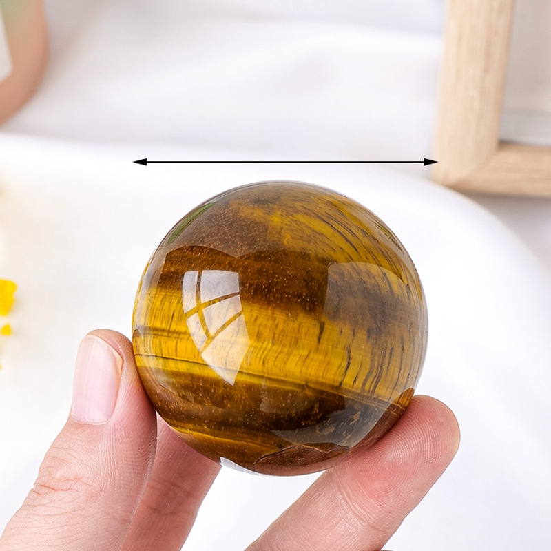 Donghai cristal natural ochi de tigru galben piatră originală efect ochi de pisică de înaltă calitate bilă de cristal lustruită vânzări directe din fabrică en-gros
