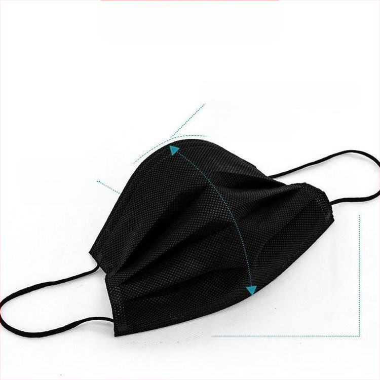 Черна маска, еднократна удебелена трислойна защитна, прахоустойчива, слънцезащитна, дишаща, за възрастни, студенти, мъже и жени, черна маска, партида