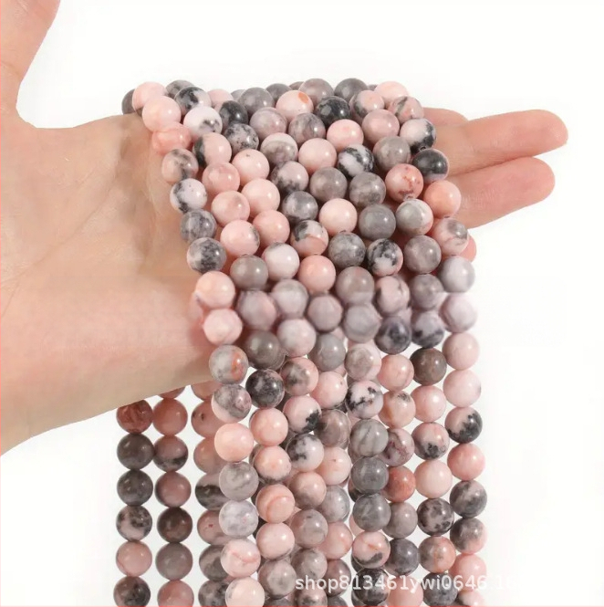 Izravna prodaja iz tvornice Prirodni kamen u prahu Zebra okrugle perle perle DIY nakit pribor perle poluproizvodi veleprodaja